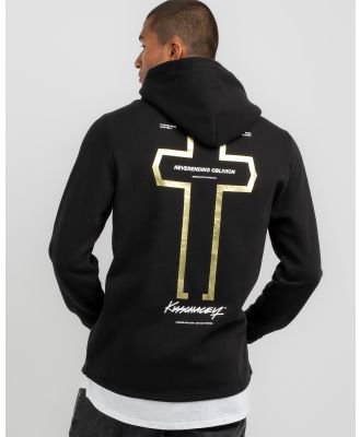 Kiss Chacey Men's Unbowed Hooded Layered Dual Curved Hoodie in Black
