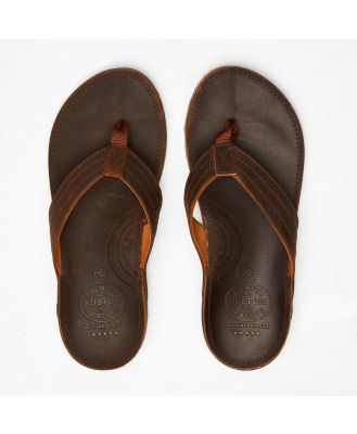 Kustom Men's Cruiser Leather Sandals in Brown