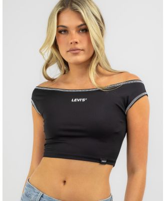 Levi's Women's Graphic Bardot Off Shoulder Top in Black