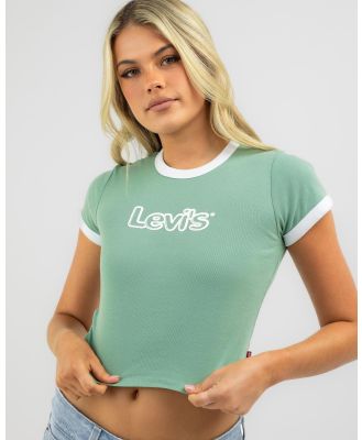 Levi's Women's Graphic Ringer Baby T-Shirt in Green