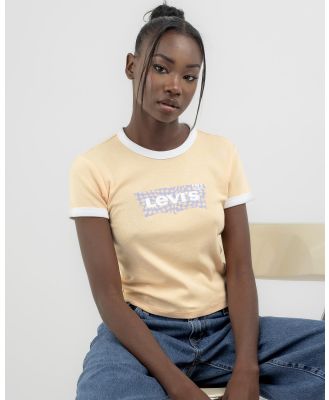 Levi's Women's Graphic Ringer Baby T-Shirt in Orange