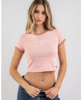 Levi's Women's Graphic Ringer Mini T-Shirt in Pink