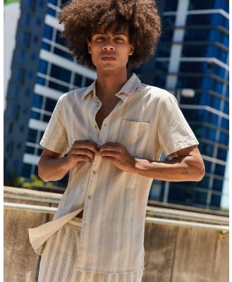 Lucid Men's Looms Short Sleeve Shirt in White