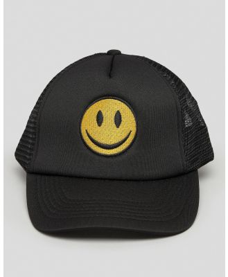 Lucid Men's Smiley Face Trucker Cap in Black