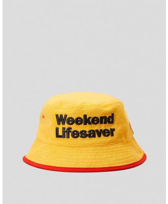 Milton Mango Men's Weekend Lifesaver Terry Towelling Bucket Hat in Yellow