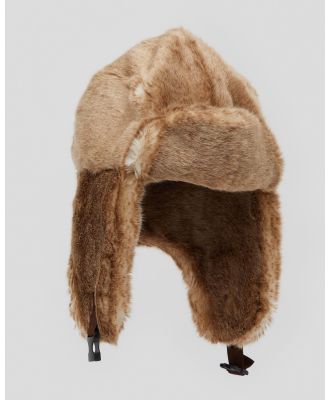Miscellaneous Men's Snug Fur Trapper Hat in Grey