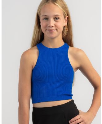 Mooloola Girls' Basic Seamfree High Neck Tank Top in Blue