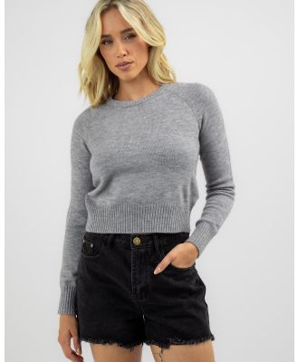 Mooloola Women's Basic Crew Neck Knit Jumper in Grey