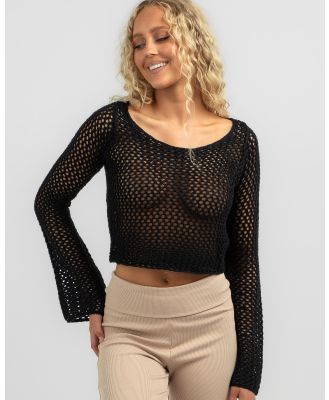 Mooloola Women's Tasmin Long Sleeve Backless Top in Black