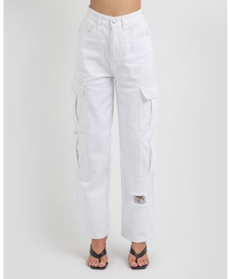 MRKT. Women's Ollie Cargo Jeans in White