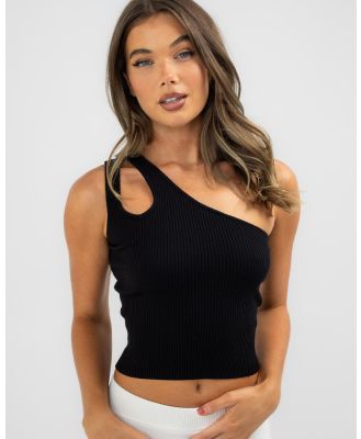 My Girl Women's Immi One Shoulder Knit Top in Black