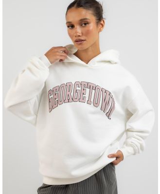 NCAA Women's Georgetown Puff Print Hoodie in White