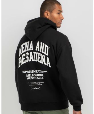 Nena & Pasadena Men's Overtaking Relaxed Hooded Zip Sweater in Black