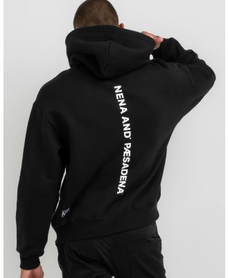 Nena & Pasadena Men's Umpire Heavy Box Fit Hooded Sweatshirt in Black
