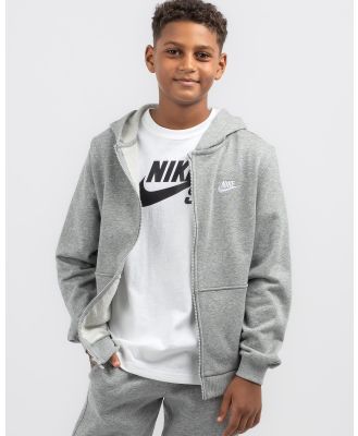 Nike Boys' French Terry Zip Hoodie in White