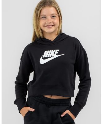 Nike Girls' Club Cropped Hoodie in Black