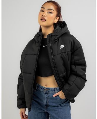 Nike Women's Essential Classic Hooded Puffer Jacket in Black