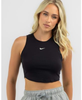Nike Women's Essential Rib Crop Tank Top in Black