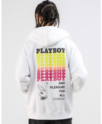 Playboy Men's 3D Stacked Hoodie in White