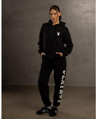 Playboy Women's Big Bunny O Track Pants in Black