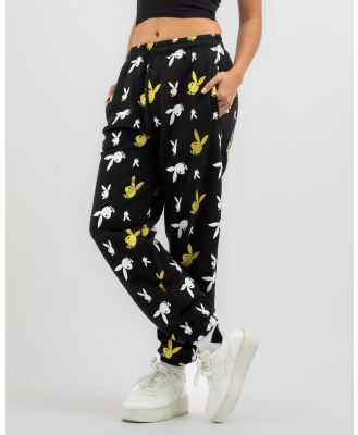 Playboy Women's Bunny All Over 90S Track Pants in Black