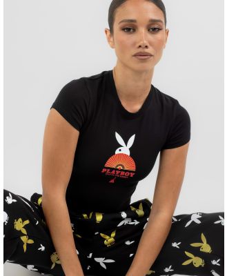 Playboy Women's Year Of The Rabbit Baby T-Shirt in Black
