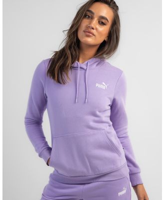 Puma Women's Essential Embroidery Hoodie in Purple