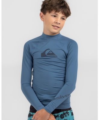 Quiksilver Boys' All Time Long Sleeve Wet Shirt in Blue
