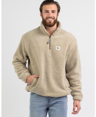Quiksilver Men's Bogong Gum Half Zip Fleece Sweatshirt in Grey