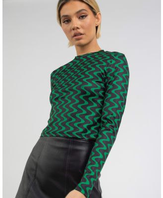 Red Berry Women's Shape Of You Top in Green