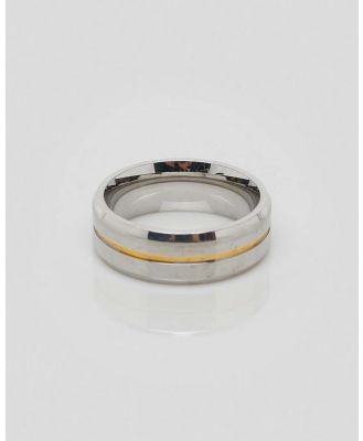 REPUBLIK Men's Gold Inlay Ring in Silver
