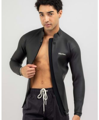 Rhythm Boy's Classic Retro Front Zip Wetsuit Jacket in Black