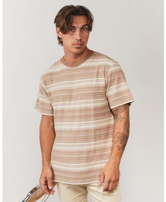 Rhythm Men's Everyday Stripe Vintage T-Shirt in Brown