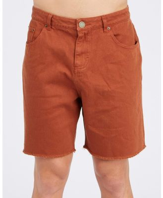 Rhythm Men's Vintage Denim Walk Shorts in Brown