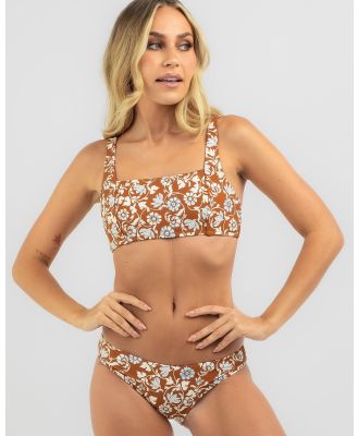 Rhythm Women's Highland Paisley Hidden Support Bikini Top in Brown