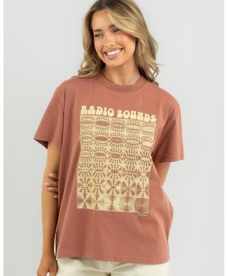 Rhythm Women's Interrupted Band T-Shirt in Brown