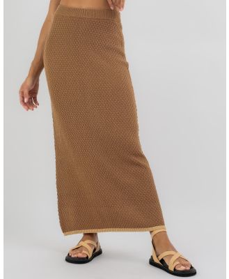 Rhythm Women's Joni Knit Maxi Skirt in Brown