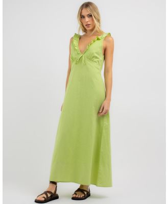 Rhythm Women's Mila Ruffle Maxi Dress in Green