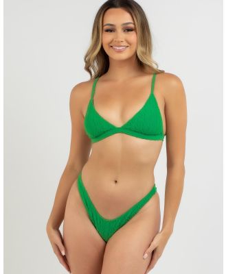 Rhythm Women's Ripple Terry Bralette Bikini Top in Green