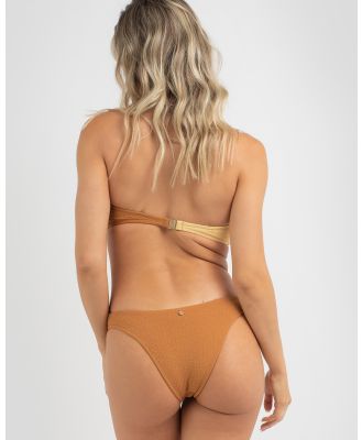 Rhythm Women's Warm Sands O Ring High Cut Bikini Bottom in Brown