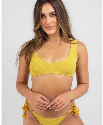 Rip Curl Women's Wanderer Textured Bralette Bikini Top in Yellow