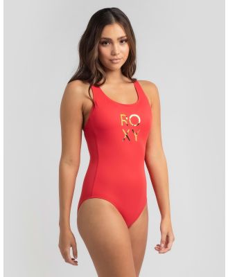 Roxy Women's Fitness One Piece Swimsuit in Coral