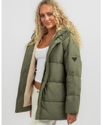 Roxy Women's Ocean Ways Hooded Jacket in Green
