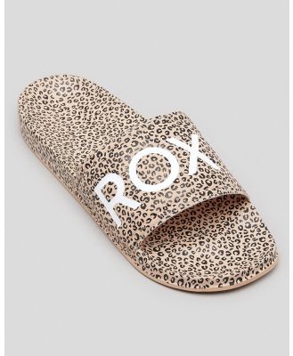 Roxy Women's Slippy Printed Slides Sandals in Animal