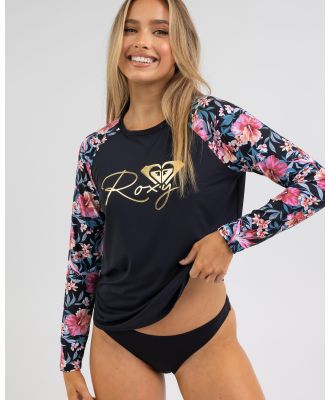 Roxy Women's Tropic Island Long Sleeve Rash Vest in Black