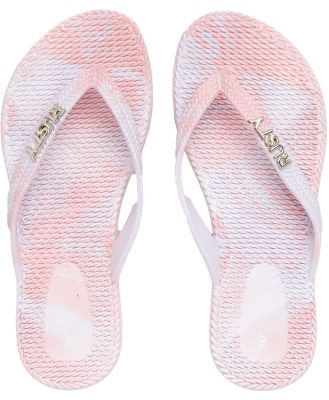 Rusty Girls' Splat Flippin' Thongs in Pink