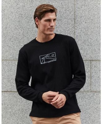 Rusty Men's Boxed Out Waffle Long Sleeve T-Shirt in Black