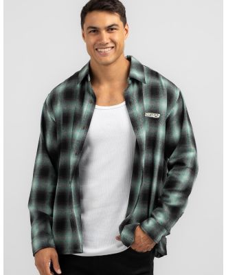 Rusty Men's Neon Dreams Long Sleeve Flannel Top in Green