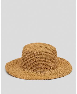 Rusty Women's Ariel Straw Bucket Hat in Brown