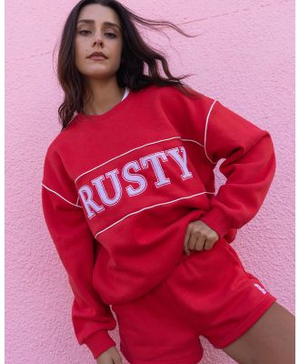 Rusty Women's Logo Line Sweatshirt in Red